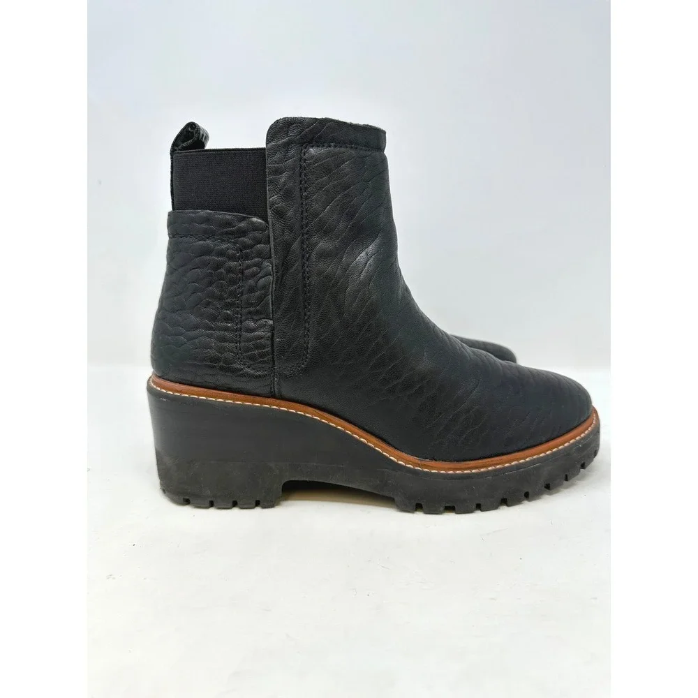 Vince Camuto Dendra Wedge‎ Leather Boots Black 8